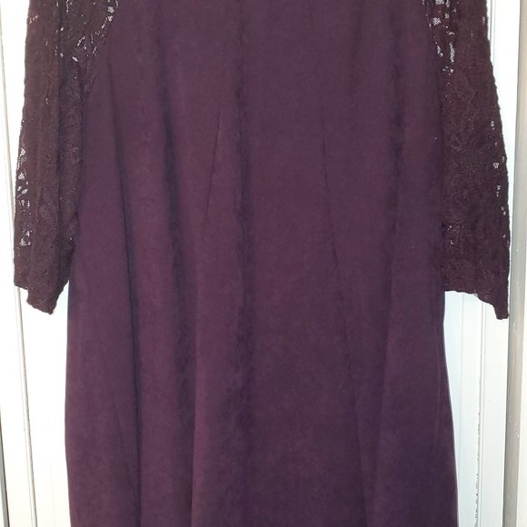 Melanie T Purple Faux Suede Skater Dress 18W - Picture 4 of 10